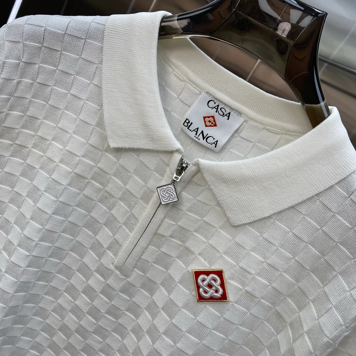 New Arrival Casablanca Casablanca POLO sweater Classic Series is made of high-definition fabrics and will not shrink or fade. Comfortable to the touch, cool and breathable, the texture is super strong and a must-have for fashionable men and women. Exclusively available in In Stock! Color: White Blue Size: M L XL XXL